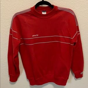Red and grey striped adidas sweatshirt (size S)
